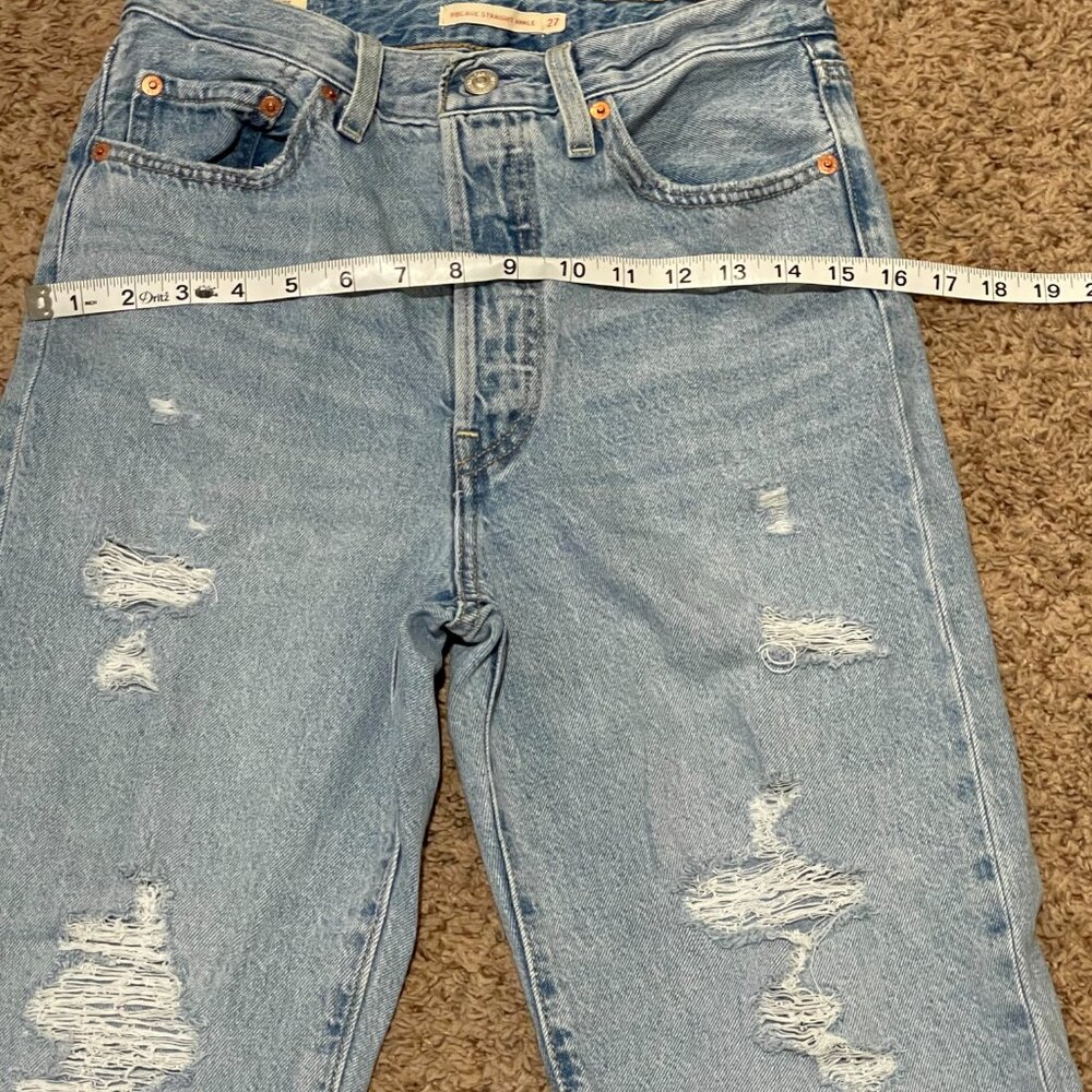 Levi's 501 Original Straight Leg Jeans Blue Denim Size 27 - Picture 11 of 12